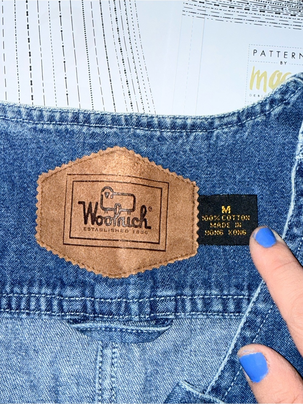Vintage Woolrich Denim Utility Vest in Medium Blue - Picture 2 of 5